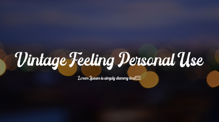 Vintage Feeling Personal Use Font