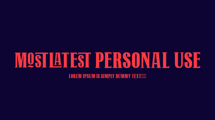 Mostlatest Personal Use Font