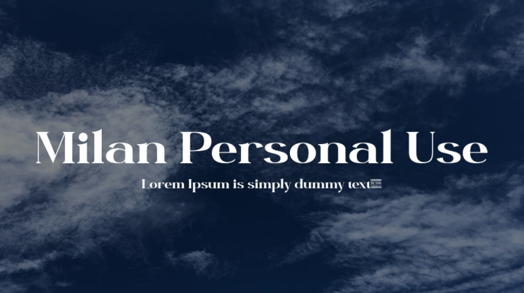 Milan Personal Use Font