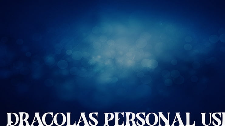 Dracolas Personal Use Font