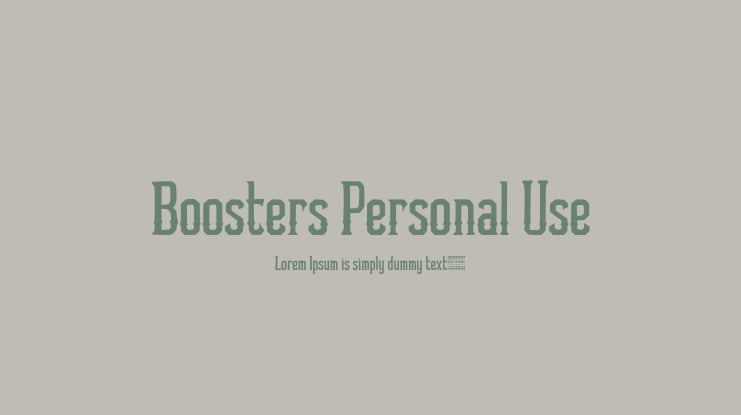 Boosters Personal Use Font