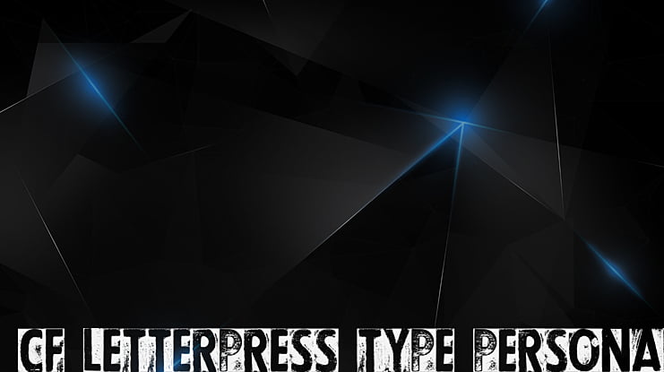 CF Letterpress Type PERSONAL Font