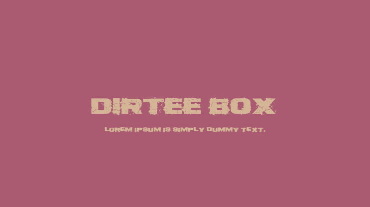 Dirtee Box Font