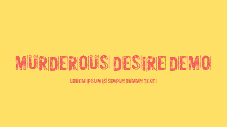 Murderous Desire DEMO Font