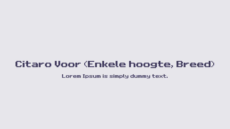 Citaro Voor (Enkele hoogte, Breed) Font
