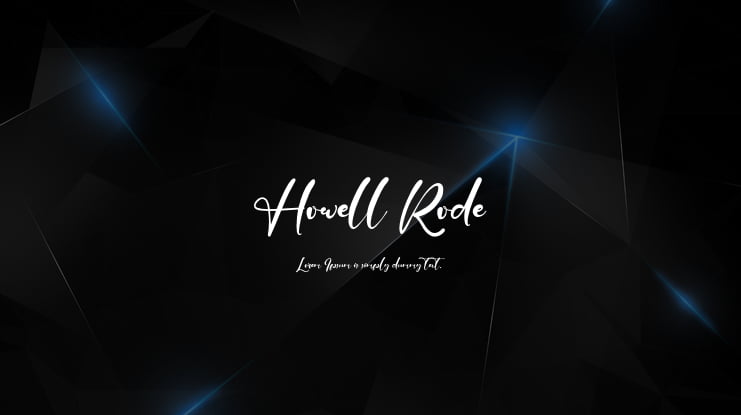 Howell Rode Font