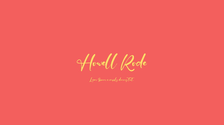 Howell Rode Font