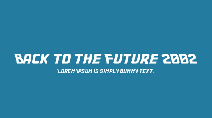 Back to the Future 2002 Font
