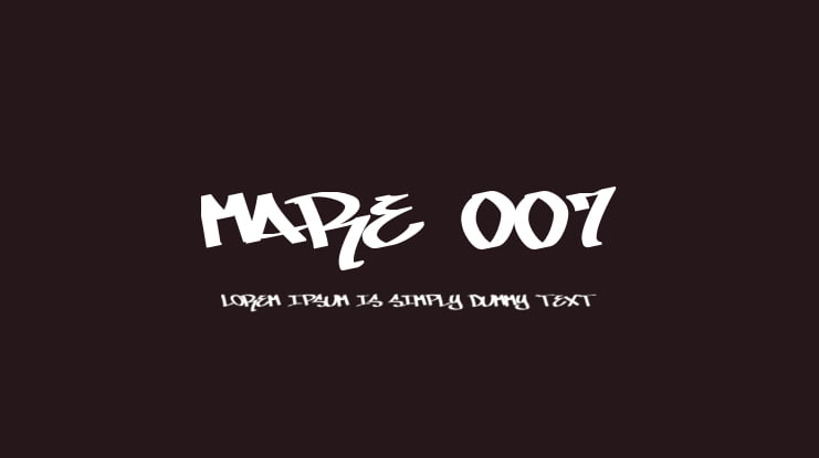 MARE 007 Font