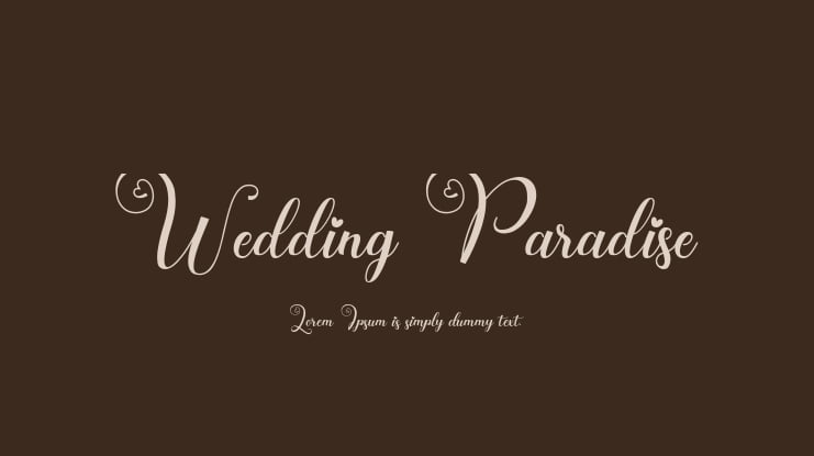 Wedding Paradise Font Family