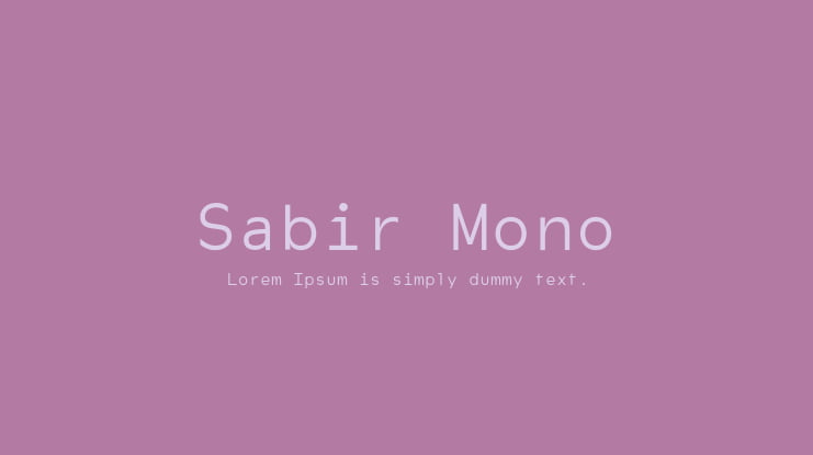 Sabir Mono Font