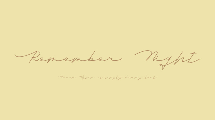 Remember Night Font