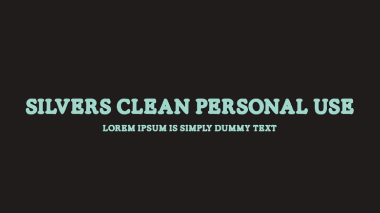 SILVERS CLEAN PERSONAL USE Font Family