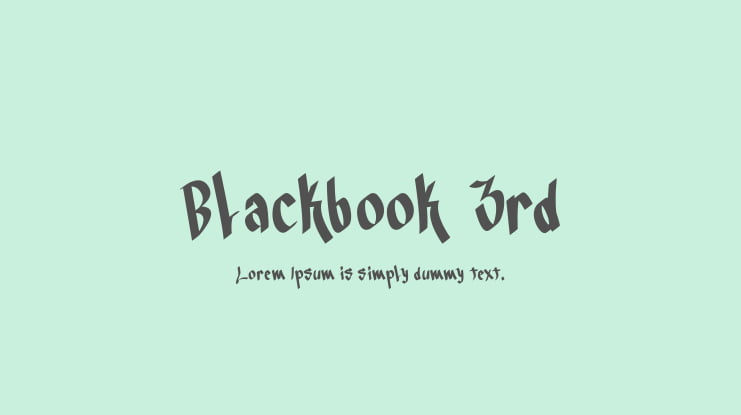Blackbook 3rd Font