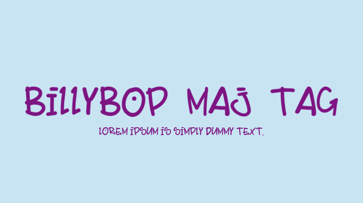 BillyBop_maj_tag Font