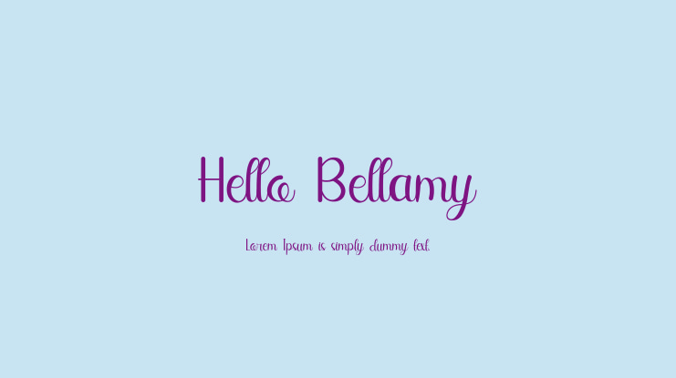 Hello Bellamy Font