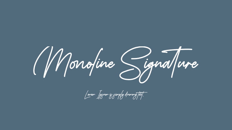 Monoline Signature Font