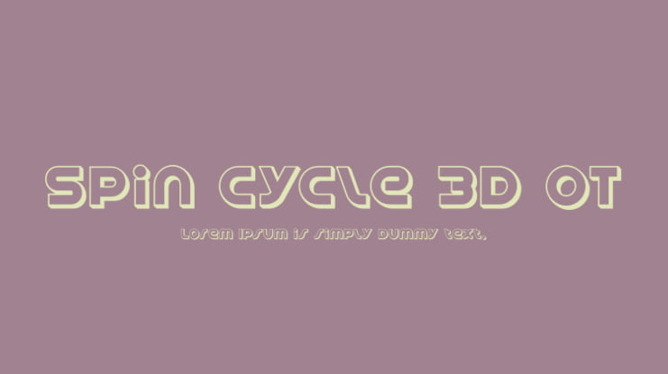 Spin Cycle 3D OT Font Family