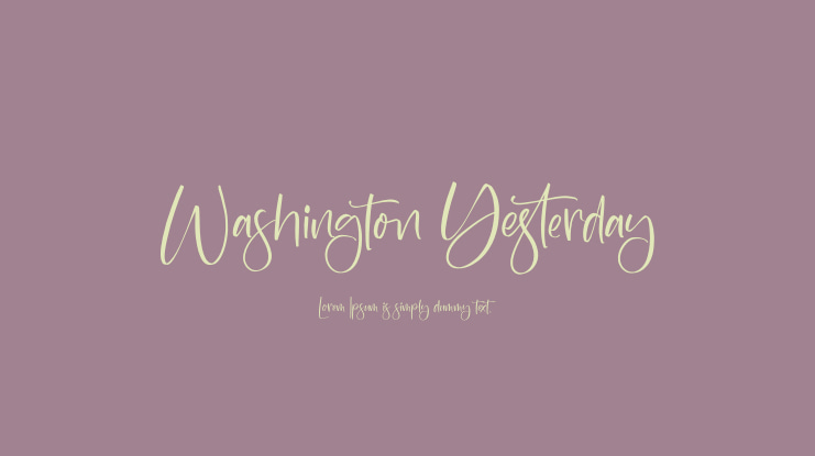 Washington Yesterday Font