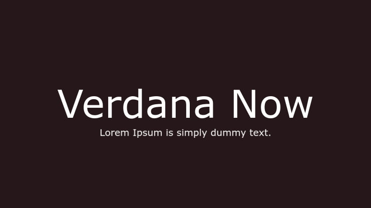 Verdana Now Font