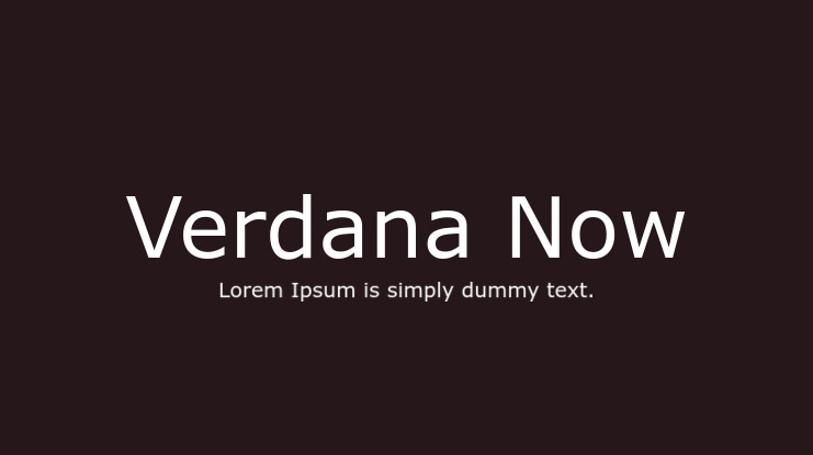 Verdana Now Font