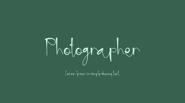 Photographer Font