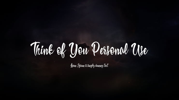 Think of You Personal Use Font