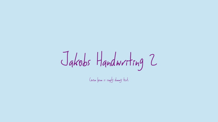 Jakobs Handwriting 2 Font
