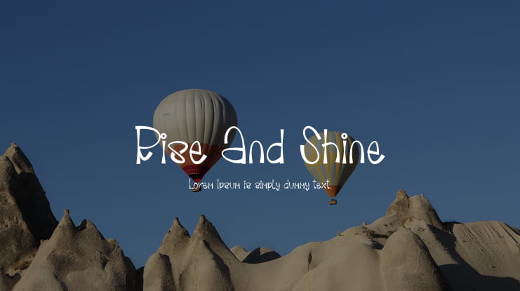 Rise And Shine Font