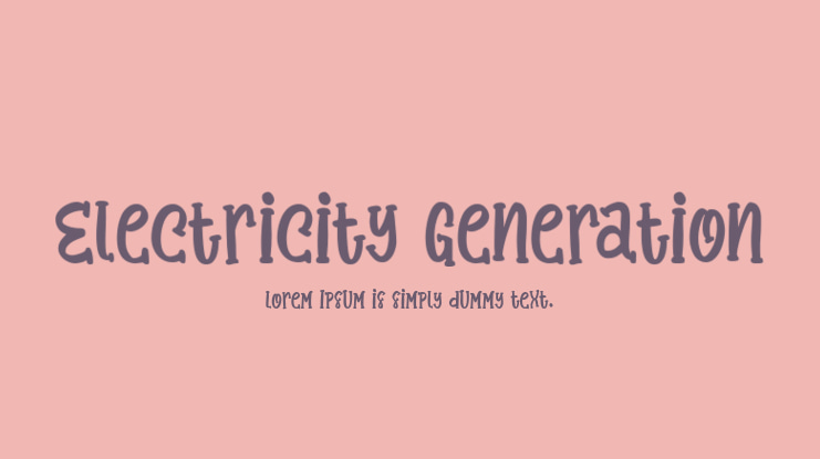 Electricity Generation Font