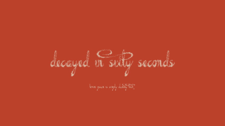 Decayed in Sixty Seconds Font