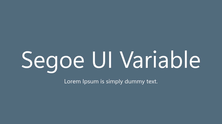 Segoe UI Variable Font
