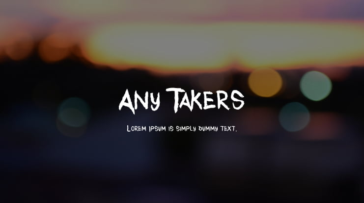 Any Takers Font