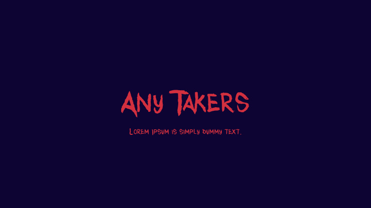 Any Takers Font