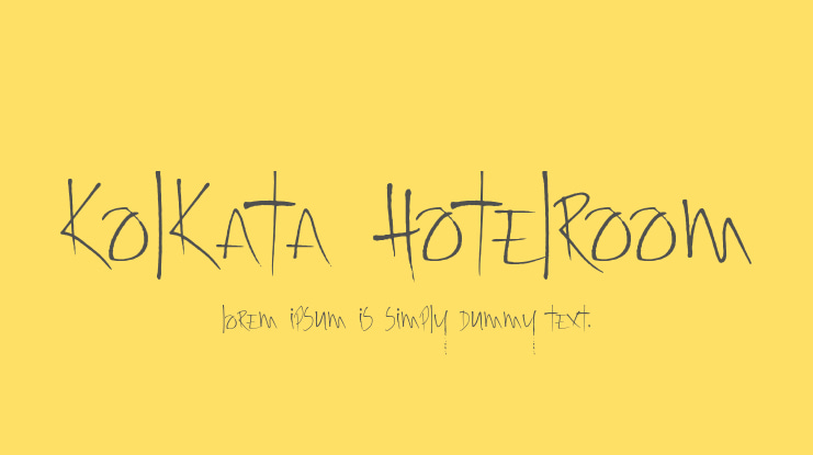 Kolkata Hotelroom Font