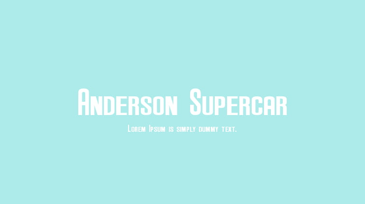 Anderson Supercar Font