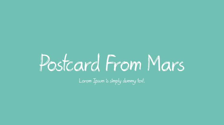 Postcard From Mars Font