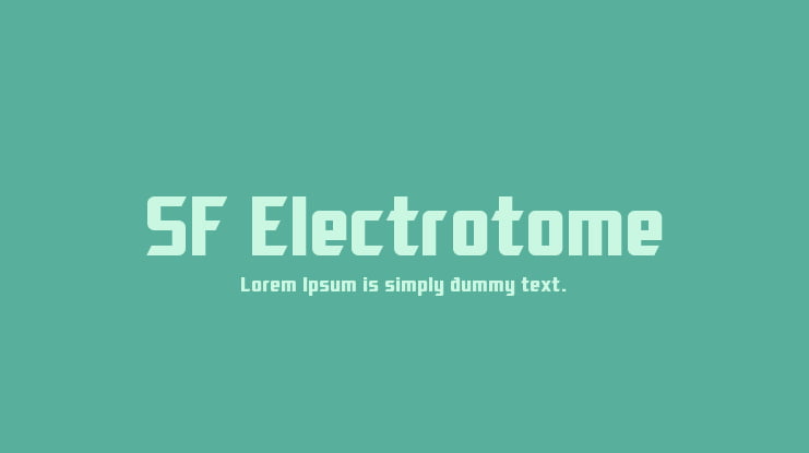 SF Electrotome Font Family