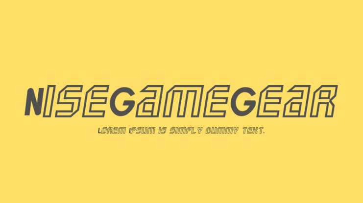 NiseGameGear Font