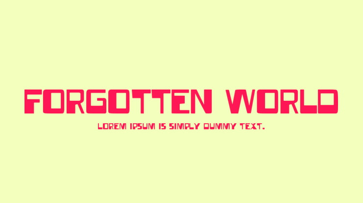 Forgotten World Font