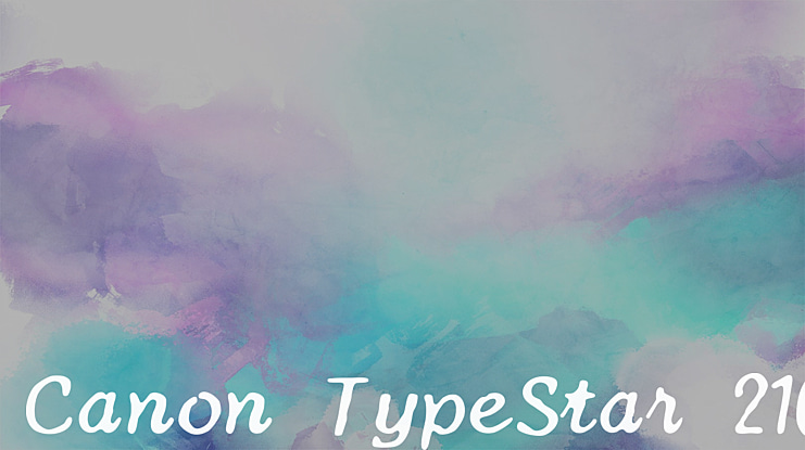 Canon TypeStar 210 Font