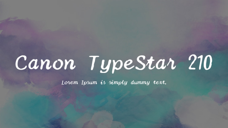 Canon TypeStar 210 Font