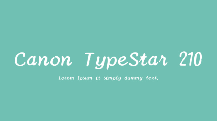 Canon TypeStar 210 Font