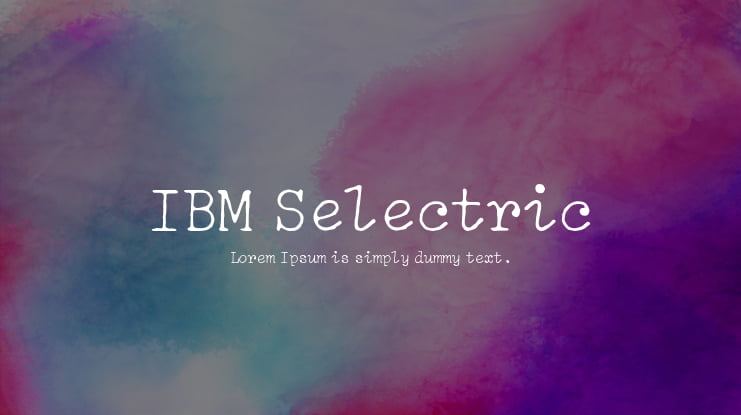 IBM Selectric Font Family