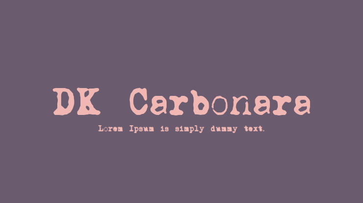DK Carbonara Font
