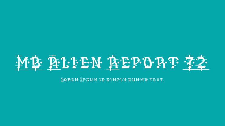 MB Alien Report 72 Font