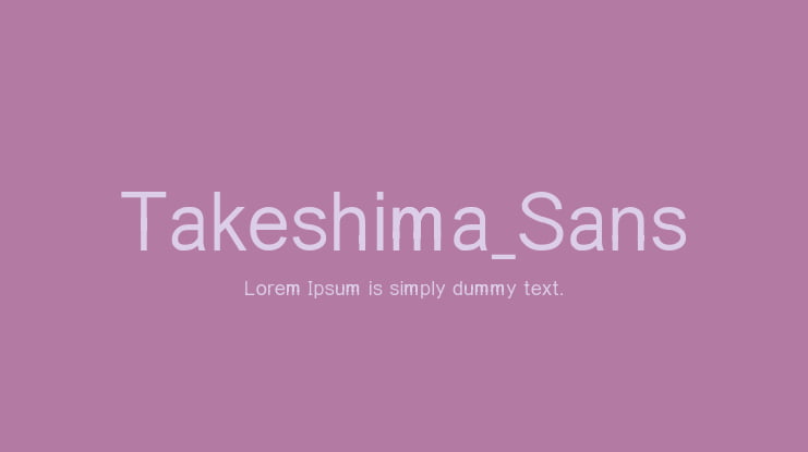 Takeshima_Sans Font