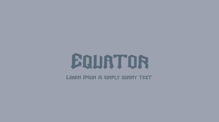 Equator Font