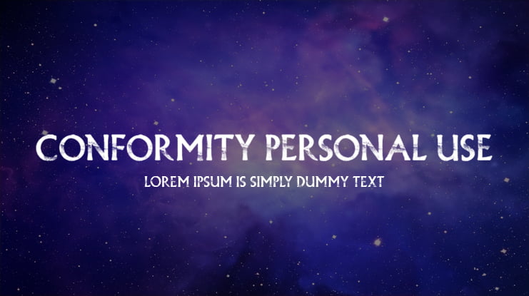 CONFORMITY PERSONAL USE Font