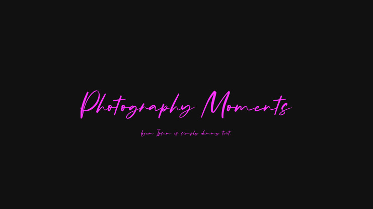 Photography Moments Font